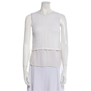 A.L.C. Ivory Textured Sleeveless Blouse